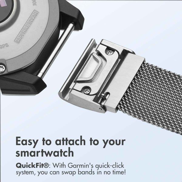 imoshion QuickFit® Milanese Band - Garmin 22 mm Connector - Size L/XL - Silver