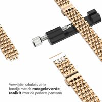 Selencia Slim Steel Jubilee Inspired schakelbandje Apple Watch Series 1 t/m 9 / SE (38/40/41 mm) | Series 10 / 11 (42 mm) - Rosé Goud