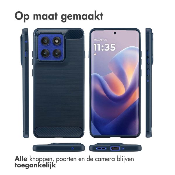 imoshion Brushed Backcover Motorola Edge 60 Pro - Donkerblauw