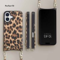 Selencia Nova Phone Case with Cord and Card Holder Apple iPhone 16 - Leopard