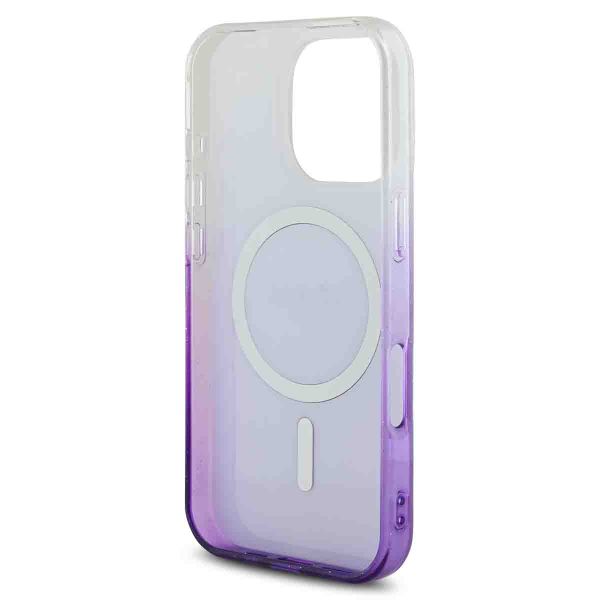 Guess MagSafe IML Glitter Gradient Case iPhone 16 Pro - Purple