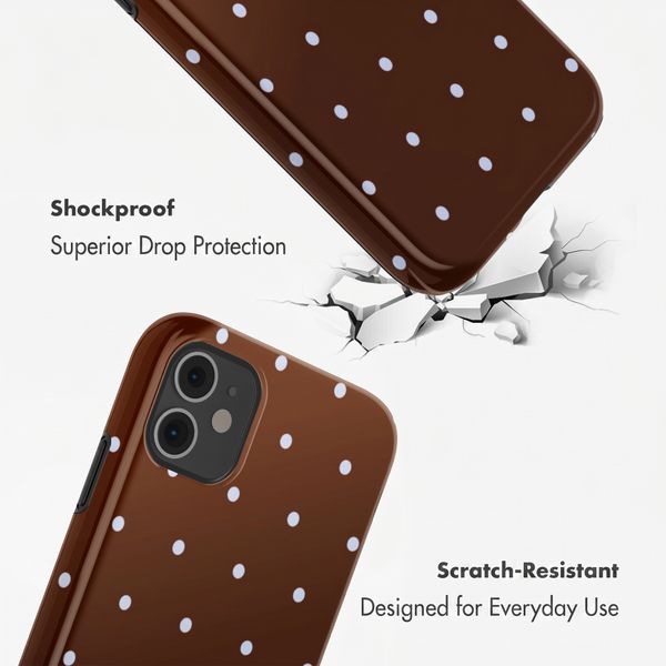 Selencia Vivid Back Cover Apple iPhone 11 - Happy Dots Chocolate