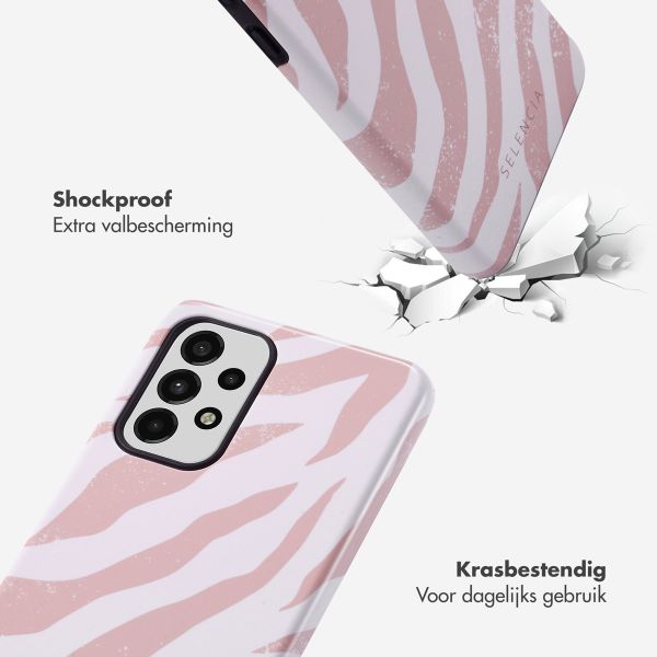 Selencia Vivid Tough Backcover Samsung Galaxy A33 - Colorful Zebra Old Pink