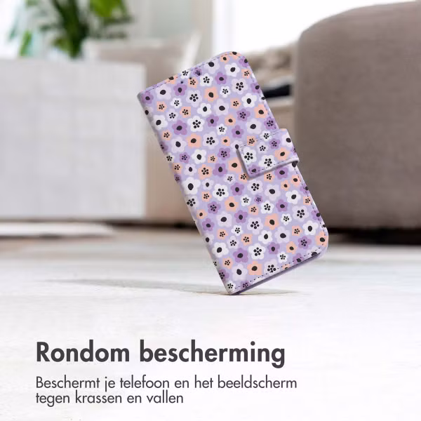 imoshion Design Bookcase Apple iPhone 12 (Pro) - Purple Flowers