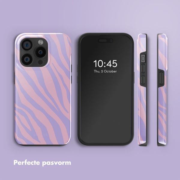 Selencia Vivid Tough Backcover met MagSafe iPhone 15 Pro - Zebra Light Pink Lilac