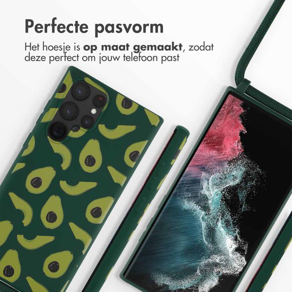 imoshion Siliconen design hoesje met koord Samsung Galaxy S22 Ultra - Avocado Green