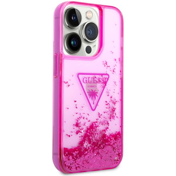 Guess Liquid Glitter Backcover iPhone 14 Pro Max - Fuchsia