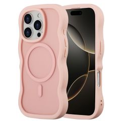 Selencia Wavy Backcover met MagSafe Apple iPhone 16 Pro - Soft Pink