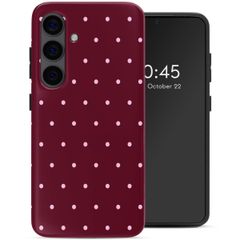 Selencia Vivid Backcover met MagSafe Samsung Galaxy S24 - Happy Dots Burgundy