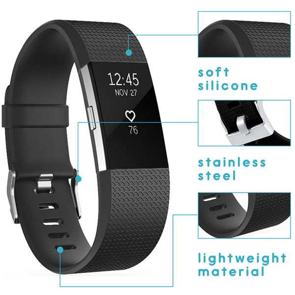 imoshion Siliconen bandje Fitbit Charge 2 - Zwart