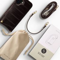 Selencia Nova Real Leather Back Cover with Card Holder Apple iPhone 16 - Dark Chocolate