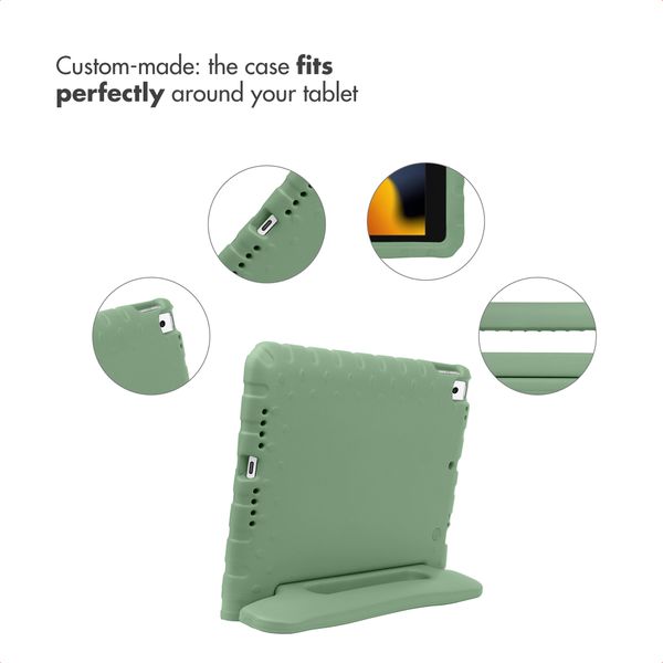 imoshion Kids-Proof Back Cover with Handle Apple iPad 9 (2021) 10.2 inch / iPad 8 (2020) 10.2 inch / iPad 7 (2019) 10.2 inch - Olive Green