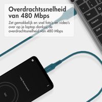 imoshion Braided USB-C naar USB kabel - 2 meter - Donkerblauw