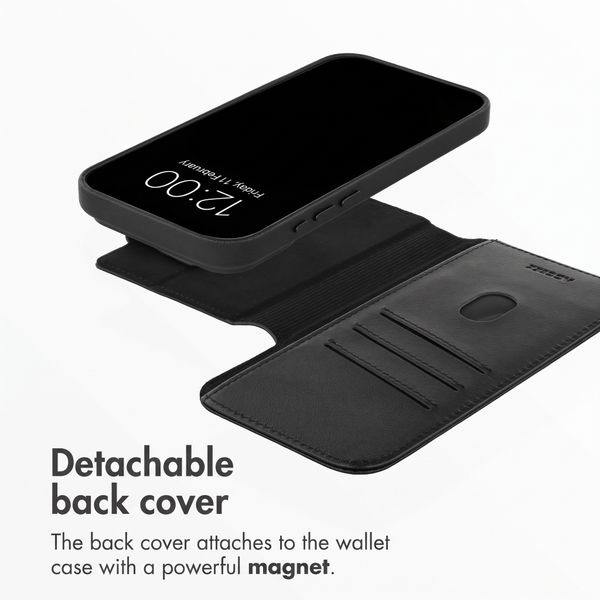 Accezz 2-in-1 Leather Bookcase with MagSafe Apple iPhone 18 Pro / 17 Pro - Onyx Black