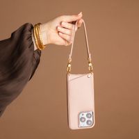 Selencia Nova Telefoonhoes met Koord en Pashouder Apple iPhone 16 - Dusty Rose