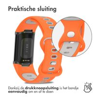 imoshion Siliconen sport bandje Fitbit Charge 5 / Charge 6 - Oranje / Grijs