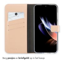 Selencia Echt Leren Bookcase Samsung Galaxy A36 / A56 - Roze