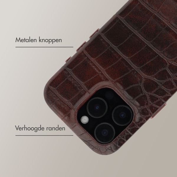 Selencia Croco Backcover met MagSafe Apple iPhone 16 Pro - Choco Brown