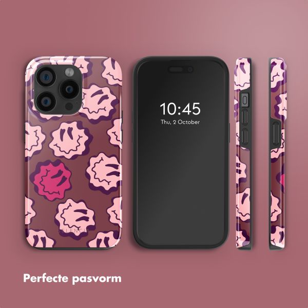 Selencia Vivid Backcover met MagSafe Apple iPhone 15 Pro - Wavy Smiley Pink