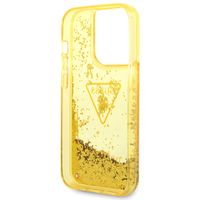 Guess Liquid Glitter Backcover iPhone 14 Pro Max - Geel