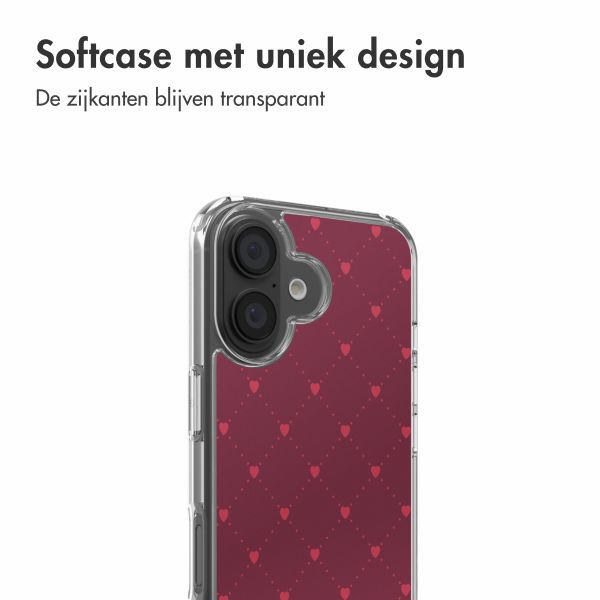 imoshion Design hoesje Apple iPhone 16 - Crush Check Coral Dust