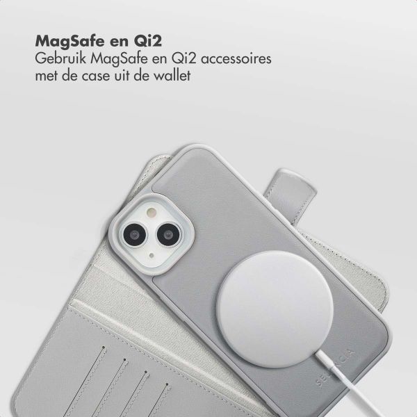 Selencia Olyn Uitneembare Bookcase met MagSafe Apple iPhone 15 - Grijs