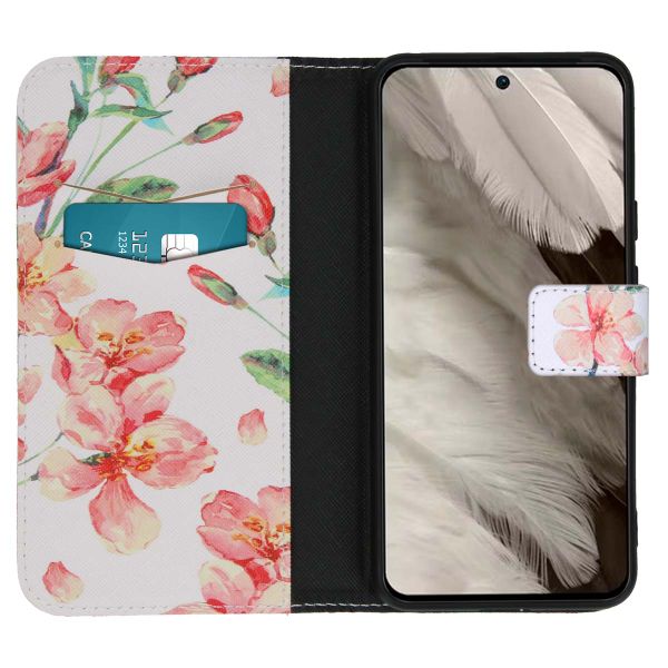 imoshion Design Softcase Bookcase Google Pixel 8 - Blossom Watercolor White