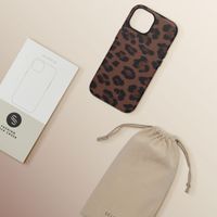 Selencia Sabi Back Cover Panther Print with MagSafe Apple iPhone 15 - Mocha Brown