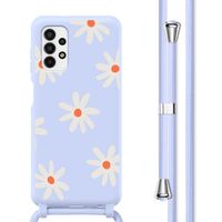 imoshion Siliconen design hoesje met koord Samsung Galaxy A13 (4G) - Lila Flower Distance