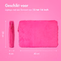 imoshion Fluffy Laptop hoes 15-16 inch - Laptopsleeve - Hot Pink