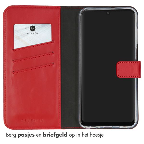 Selencia Echt Leren Bookcase Samsung Galaxy A15 (5G/4G) - Rood