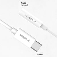 imoshion AUX adapter - USB-C naar 3,5 mm / Jack audio adapter - USB-C male to AUX female - Wit