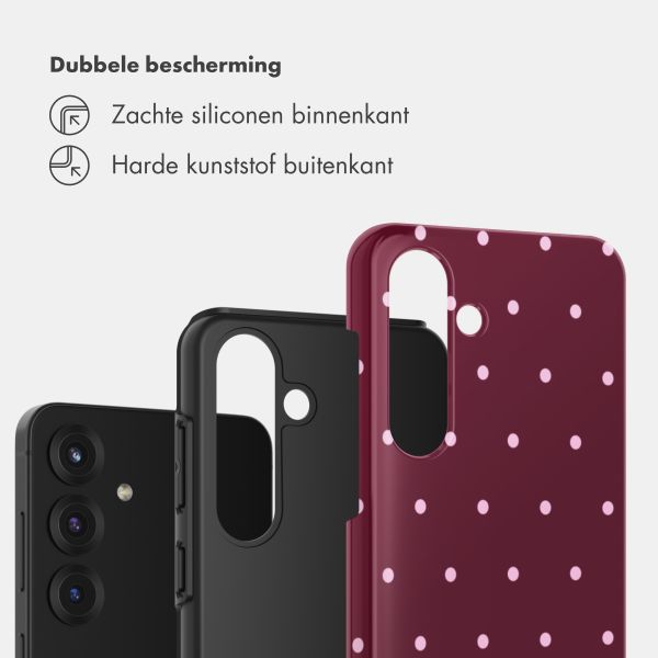 Selencia Vivid Backcover Samsung Galaxy S25 - Happy Dots Burgundy