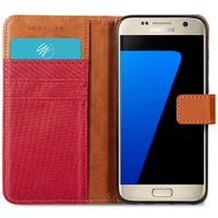 imoshion Luxe Canvas Bookcase Samsung Galaxy S7 - Rood