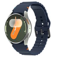imoshion Wave Siliconenband Samsung Galaxy Watch 4 / 5 / 6 / 7 (20 mm) - Donkerblauw