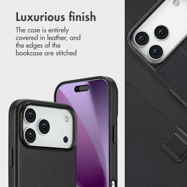 Accezz 2-in-1 Leather Bookcase with MagSafe Apple iPhone 17 Pro Max - Onyx Black