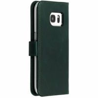 Selencia Echt Lederen Bookcase Samsung Galaxy S7 - Groen