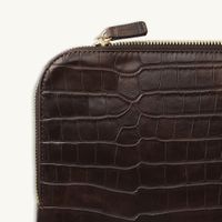 Selencia Croco laptop hoes 13 inch - Laptopsleeve - Choco Brown