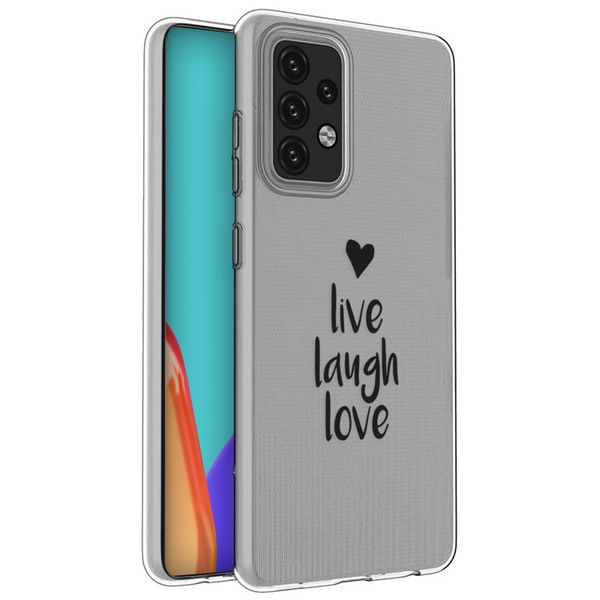 imoshion Design hoesje Samsung Galaxy A52(s) (5G/4G) - Live Laugh Love - Zwart