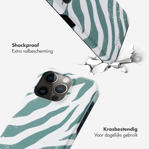 Selencia Vivid Backcover Apple iPhone 15 Pro - Colorful Zebra Pine Blue