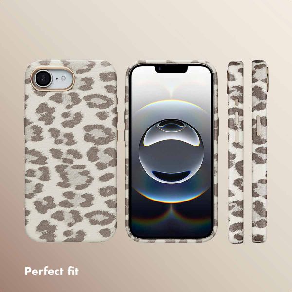 Selencia Sabi Back Cover Panther Print with MagSafe Apple iPhone 17e / 16e - Soft Ivory
