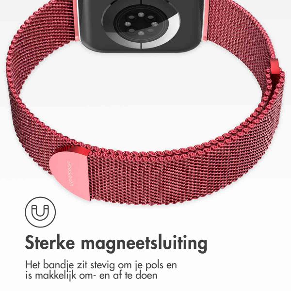 imoshion Milanees magnetisch bandje Apple Watch Series 1 t/m 9 / SE (38/40/41 mm) | Series 10 (42 mm) - Maat S - Rood