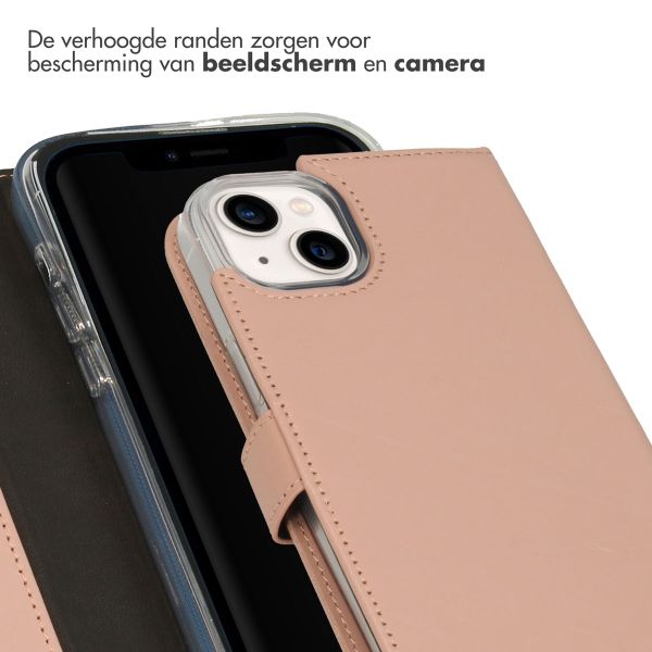 Selencia Echt Lederen Bookcase iPhone 14 Plus - Dusty Pink