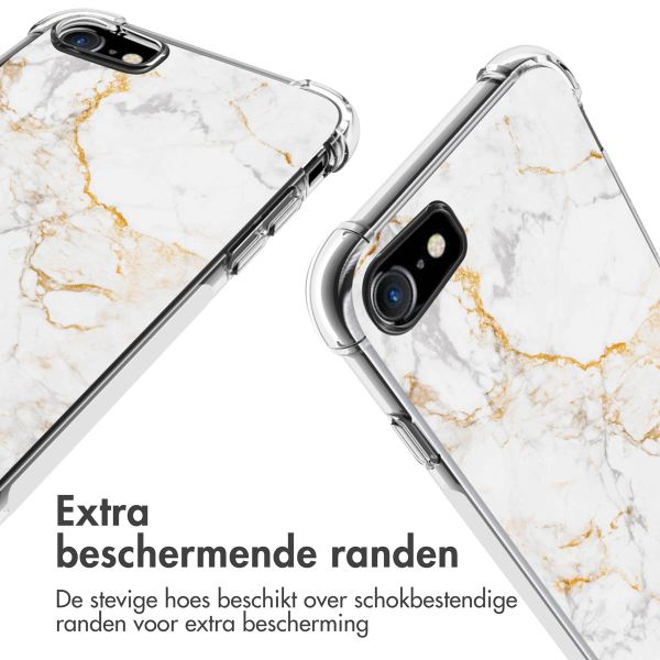 imoshion Design hoesje met koord iPhone SE (2022 / 2020) / 8 / 7 - White Marble