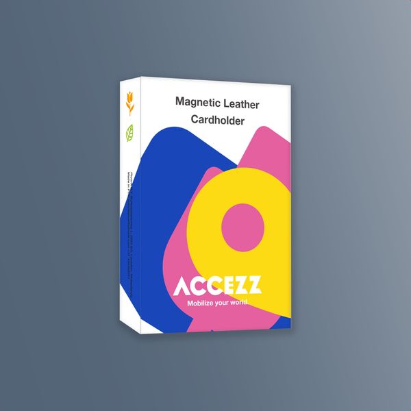 Accezz Magnetic Leather Card Holder - Compatible with Apple Find My - Nightfall Blue