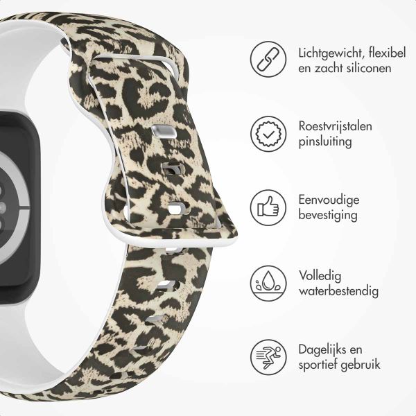 imoshion Siliconen⁺ bandje Apple Watch Series 1 t/m 9 / SE (38/40/41 mm) | Series 10 (42 mm) - Leopard