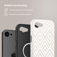 Selencia Vivid Backcover met MagSafe Apple iPhone 16e - Beige Zigzag