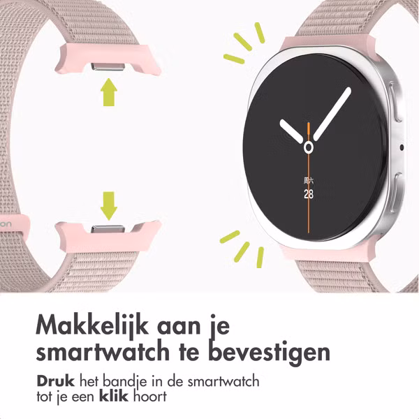 imoshion Nylon bandje Samsung Galaxy Watch 9 (40/44mm) / Watch 8 (40/44mm) / Classic (46mm) - Light Pink
