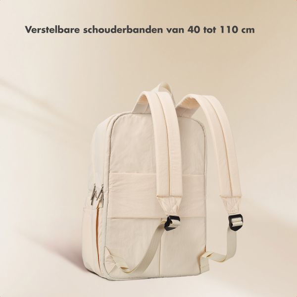 Selencia Vaya Puffy Laptop Rugzak 16 inch - Soft Ivory