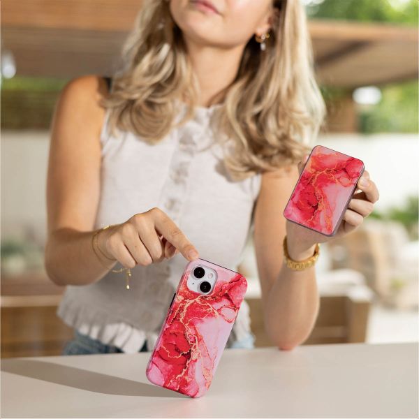 Selencia Vivid MagSafe Powerbank 5.000 mAh - Draadloze Powerbank - MagSafe en Qi2 - Desert Gold / Rosy Marble